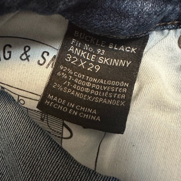 Buckle Black Fit No. 93 Ankle Skinny Jeans 32x29 - Picture 6 of 6